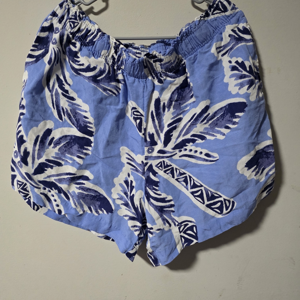 H&M Light Blue Tropical Print Athletic Shorts